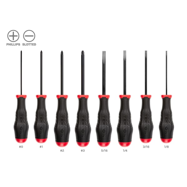 High-Torque Black Oxide Blade Screwdriver Set, 8-Piece (No. 0 - No. 3, 1/8 - 5/16 in.)